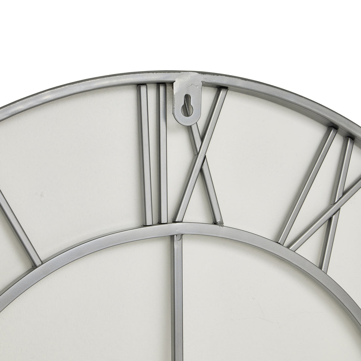 Large Wall Clock Silver chunkyknitboutique.co.uk